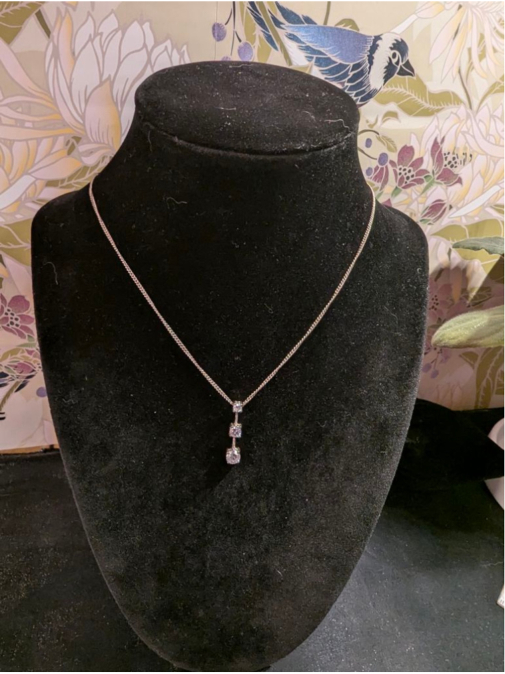 Women's Monet Silver Tone Clear Crystal Pendant Necklace One Size